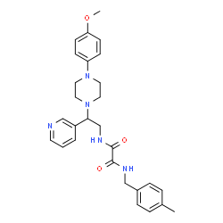 ChemSpider 2D Image | N-{2-[4-(4-Methoxyphenyl)-1-piperazinyl]-2-(3-pyridinyl)ethyl}-N'-(4-methylbenzyl)ethanediamide | C28H33N5O3