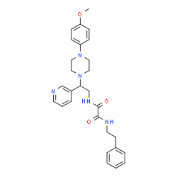 ChemSpider 2D Image | N-{2-[4-(4-Methoxyphenyl)-1-piperazinyl]-2-(3-pyridinyl)ethyl}-N'-(2-phenylethyl)ethanediamide | C28H33N5O3