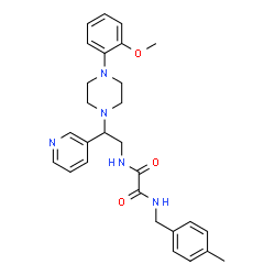 ChemSpider 2D Image | N-{2-[4-(2-Methoxyphenyl)-1-piperazinyl]-2-(3-pyridinyl)ethyl}-N'-(4-methylbenzyl)ethanediamide | C28H33N5O3