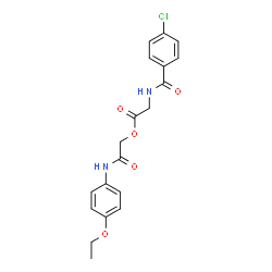 ChemSpider 2D Image | 2-[(4-Ethoxyphenyl)amino]-2-oxoethyl N-(4-chlorobenzoyl)glycinate | C19H19ClN2O5
