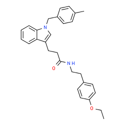 ChemSpider 2D Image | N-[2-(4-Ethoxyphenyl)ethyl]-3-[1-(4-methylbenzyl)-1H-indol-3-yl]propanamide | C29H32N2O2
