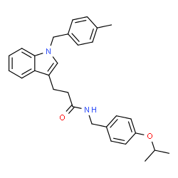 ChemSpider 2D Image | N-(4-Isopropoxybenzyl)-3-[1-(4-methylbenzyl)-1H-indol-3-yl]propanamide | C29H32N2O2
