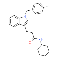 ChemSpider 2D Image | N-Cyclohexyl-3-[1-(4-fluorobenzyl)-1H-indol-3-yl]propanamide | C24H27FN2O
