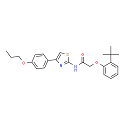ChemSpider 2D Image | 2-(2-tert-Butylphenoxy)-N-[4-(4-propoxyphenyl)-1,3-thiazol-2-yl]acetamide | C24H28N2O3S