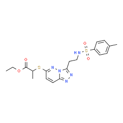 ChemSpider 2D Image | Ethyl 2-{[3-(2-{[(4-methylphenyl)sulfonyl]amino}ethyl)[1,2,4]triazolo[4,3-b]pyridazin-6-yl]sulfanyl}propanoate | C19H23N5O4S2
