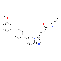 ChemSpider 2D Image | 3-{6-[4-(3-Methoxyphenyl)-1-piperazinyl][1,2,4]triazolo[4,3-b]pyridazin-3-yl}-N-propylpropanamide | C22H29N7O2