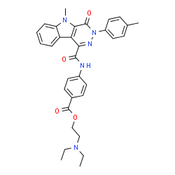 ChemSpider 2D Image | 2-(Diethylamino)ethyl 4-({[5-methyl-3-(4-methylphenyl)-4-oxo-4,5-dihydro-3H-pyridazino[4,5-b]indol-1-yl]carbonyl}amino)benzoate | C32H33N5O4
