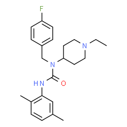 ChemSpider 2D Image | 3-(2,5-Dimethylphenyl)-1-(1-ethyl-4-piperidinyl)-1-(4-fluorobenzyl)urea | C23H30FN3O