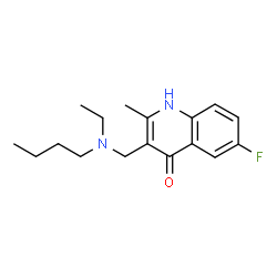 ChemSpider 2D Image | 3-{[Butyl(ethyl)amino]methyl}-6-fluoro-2-methylquinolin-4-ol | C17H23FN2O