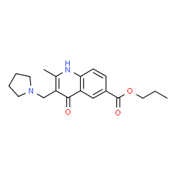 ChemSpider 2D Image | Propyl 4-hydroxy-2-methyl-3-(pyrrolidin-1-ylmethyl)quinoline-6-carboxylate | C19H24N2O3