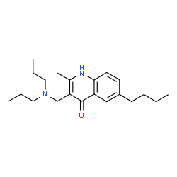 ChemSpider 2D Image | 6-Butyl-3-[(dipropylamino)methyl]-2-methylquinolin-4-ol | C21H32N2O