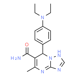 ChemSpider 2D Image | 7-[4-(Diethylamino)phenyl]-5-methyl-1,7-dihydro[1,2,4]triazolo[1,5-a]pyrimidine-6-carboxamide | C17H22N6O