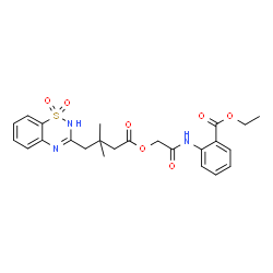 ChemSpider 2D Image | Ethyl 2-[({[4-(1,1-dioxido-2H-1,2,4-benzothiadiazin-3-yl)-3,3-dimethylbutanoyl]oxy}acetyl)amino]benzoate | C24H27N3O7S