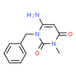 ChemSpider 2D Image | 6-Amino-1-benzyl-3-methyl-1H-pyrimidine-2,4-dione | C12H13N3O2