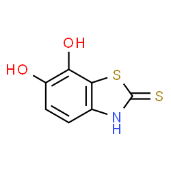 ChemSpider 2D Image | 6,7-Dihydroxy-1,3-benzothiazole-2(3H)-thione | C7H5NO2S2
