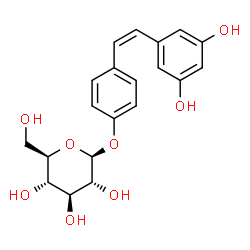ChemSpider 2D Image | 4-[(Z)-2-(3,5-Dihydroxyphenyl)vinyl]phenyl beta-D-glucopyranoside | C20H22O8