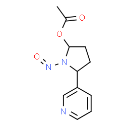 ChemSpider 2D Image | 1-Nitroso-5-(3-pyridinyl)-2-pyrrolidinyl acetate | C11H13N3O3