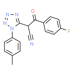 ChemSpider 2D Image | 3-(4-Fluorophenyl)-2-[1-(4-methylphenyl)-1H-tetrazol-5-yl]-3-oxopropanenitrile | C17H12FN5O