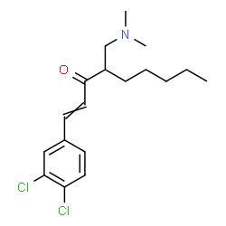 ChemSpider 2D Image | 1-(3,4-Dichlorophenyl)-4-((dimethylamino)methyl) 1-nonen-3-one | C18H25Cl2NO