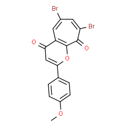 ChemSpider 2D Image | 6,8-Dibromo-2-(4-methoxyphenyl)cyclohepta[b]pyran-4,9-dione | C17H10Br2O4