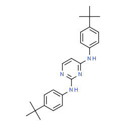 ChemSpider 2D Image | N,N'-Bis[4-(2-methyl-2-propanyl)phenyl]-2,4-pyrimidinediamine | C24H30N4