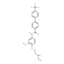 ChemSpider 2D Image | N-{4-[2-(Ethylamino)ethoxy]-3-methoxyphenyl}-N-methyl-4'-(trifluoromethyl)-4-biphenylcarboxamide | C26H27F3N2O3