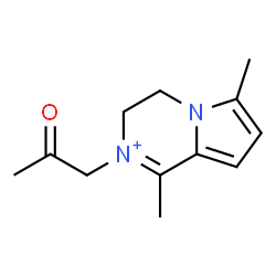 ChemSpider 2D Image | 1,6-Dimethyl-2-(2-oxopropyl)-3,4-dihydropyrrolo[1,2-a]pyrazin-2-ium | C12H17N2O