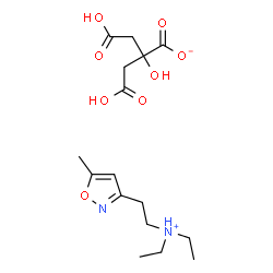 ChemSpider 2D Image | N,N-Diethyl-2-(5-methyl-1,2-oxazol-3-yl)ethanaminium 3-carboxy-2-(carboxymethyl)-2-hydroxypropanoate | C16H26N2O8