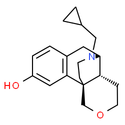 ChemSpider 2D Image | (1R,9R,10R)-17-(Cyclopropylmethyl)-13-oxa-17-azatetracyclo[7.5.3.0~1,10~.0~2,7~]heptadeca-2,4,6-trien-4-ol | C19H25NO2
