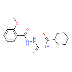 ChemSpider 2D Image | N-{[2-(2-methoxybenzoyl)hydrazino]carbothioyl}cyclohexanecarboxamide | C16H21N3O3S