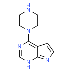 ChemSpider 2D Image | 4-(1-PIPERAZINYL)-1H-PYRROLO[2,3-D]PYRIMIDINE | C10H13N5
