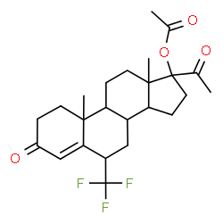 ChemSpider 2D Image | 3,20-Dioxo-6-(trifluoromethyl)pregn-4-en-17-yl acetate | C24H31F3O4