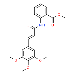 ChemSpider 2D Image | Methyl 2-{[(2E)-3-(3,4,5-trimethoxyphenyl)-2-propenoyl]amino}benzoate | C20H21NO6