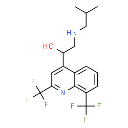 ChemSpider 2D Image | 1-[2,8-Bis(trifluoromethyl)-4-quinolinyl]-2-(isobutylamino)ethanol | C17H18F6N2O