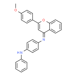 ChemSpider 2D Image | 4-{(E)-[2-(4-Methoxyphenyl)-4H-chromen-4-ylidene]amino}-N-phenylaniline | C28H22N2O2