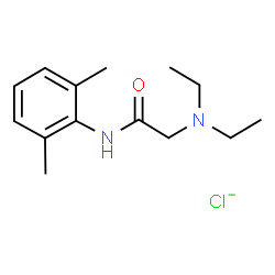ChemSpider 2D Image | Acetamide, 2-(diethylamino)-N-(2,6-dimethylphenyl)-, chloride (1:1) | C14H22ClN2O