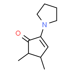 ChemSpider 2D Image | 4,5-Dimethyl-2-(1-pyrrolidinyl)-2-cyclopenten-1-one | C11H17NO