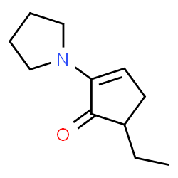 ChemSpider 2D Image | 5-Ethyl-2-(1-pyrrolidinyl)-2-cyclopenten-1-one | C11H17NO