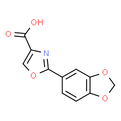 ChemSpider 2D Image | 2-(1,3-Benzodioxol-5-yl)-4-oxazolecarboxylic acid | C11H7NO5