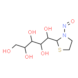 ChemSpider 2D Image | 1-C-(3-Nitroso-1,3-thiazolidin-2-yl)pentitol | C8H16N2O6S