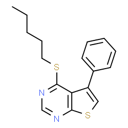 ChemSpider 2D Image | 4-(Pentylsulfanyl)-5-phenylthieno[2,3-d]pyrimidine | C17H18N2S2