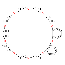 ChemSpider 2D Image | 11,12,14,15,17,18,20,21,23,24,26,27,29,30,32,33-Hexadecahydrodibenzo[b,e][1,4,7,10,13,16,19,22,25,28]decaoxacyclotriacontine | C28H40O10