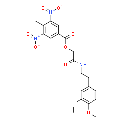 ChemSpider 2D Image | 2-{[2-(3,4-Dimethoxyphenyl)ethyl]amino}-2-oxoethyl 4-methyl-3,5-dinitrobenzoate | C20H21N3O9