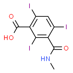 ChemSpider 2D Image | 2,4,6-Triiodo-3-(methylcarbamoyl)benzoic acid | C9H6I3NO3