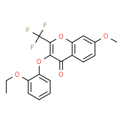 ChemSpider 2D Image | 3-(2-Ethoxyphenoxy)-7-methoxy-2-(trifluoromethyl)-4H-chromen-4-one | C19H15F3O5