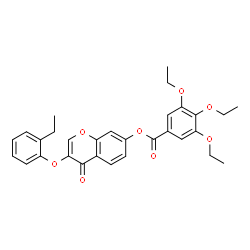 ChemSpider 2D Image | 3-(2-Ethylphenoxy)-4-oxo-4H-chromen-7-yl 3,4,5-triethoxybenzoate | C30H30O8