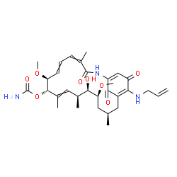 ChemSpider 2D Image | (8S,9S,12S,13R,14S,16R)-19-(Allylamino)-13-hydroxy-8,14-dimethoxy-4,10,12,16-tetramethyl-3,20,22-trioxo-2-azabicyclo[16.3.1]docosa-1(21),4,6,10,18-pentaen-9-yl carbamate | C31H43N3O8