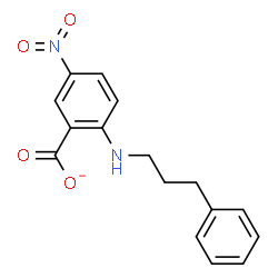 ChemSpider 2D Image | 5-Nitro-2-[(3-phenylpropyl)amino]benzoate | C16H15N2O4