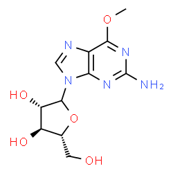 ChemSpider 2D Image | 9-(D-Arabinofuranosyl)-6-methoxy-9H-purin-2-amine | C11H15N5O5
