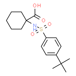 ChemSpider 2D Image | 1-({[4-(2-Methyl-2-propanyl)phenyl]sulfonyl}amino)cyclohexanecarboxylic acid | C17H25NO4S